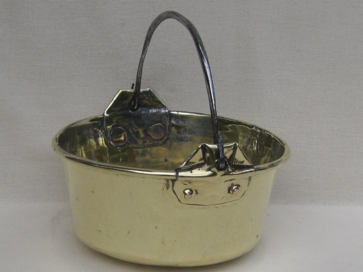 Small Brass Cauldron. R Crowned. 18th Century.-photo-6