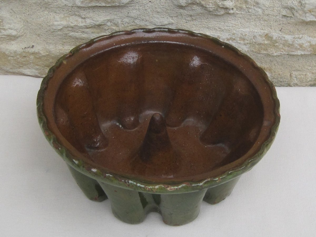 Pottery From Alsace. Kouglof Mold. 19th Century.-photo-4