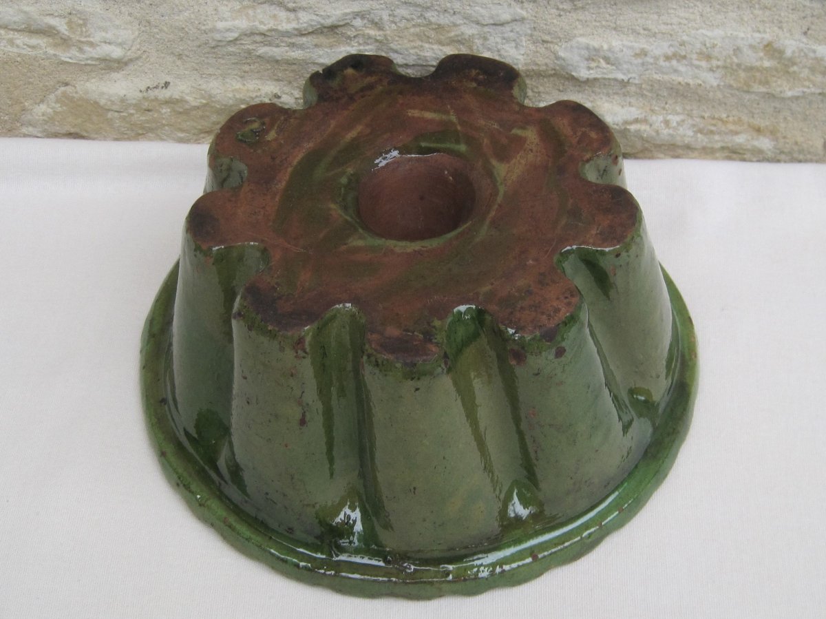 Pottery From Alsace. Kouglof Mold. 19th Century.-photo-2