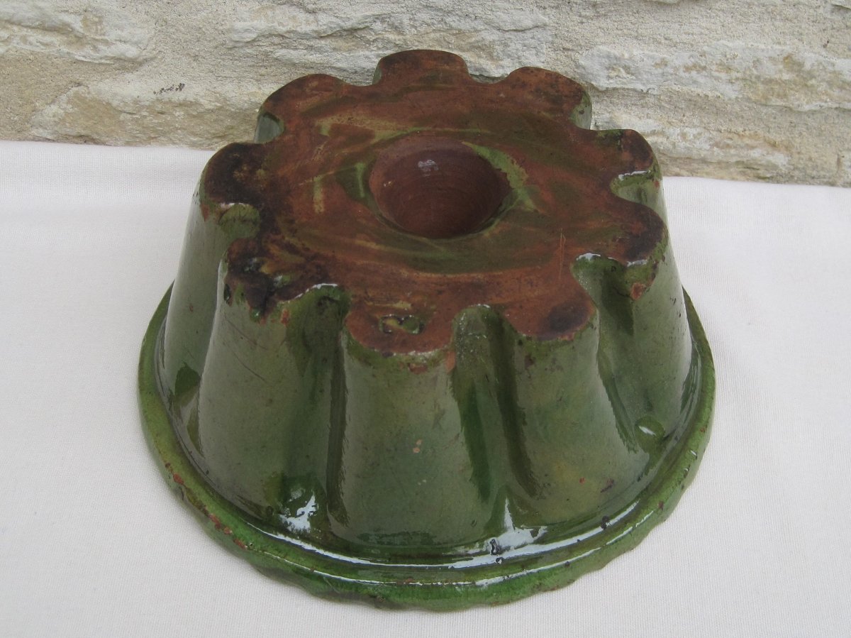 Pottery From Alsace. Kouglof Mold. 19th Century.-photo-3