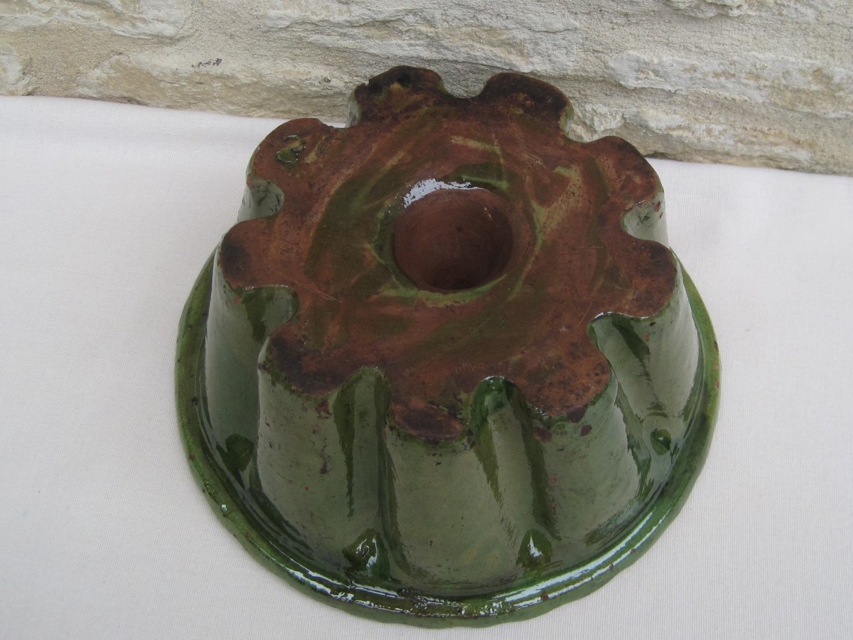 Pottery From Alsace. Kouglof Mold. 19th Century.-photo-4