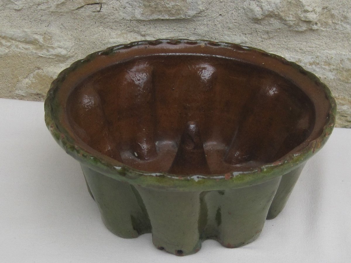 Pottery From Alsace. Kouglof Mold. 19th Century.