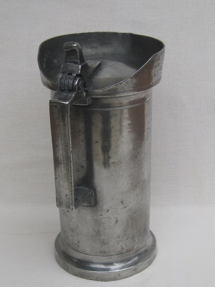 Measure Of 2 Liters, In Pewter. 19th Century.-photo-2