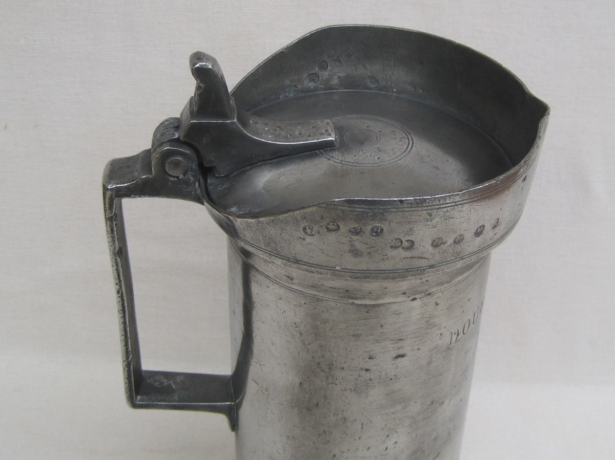 Measure Of 2 Liters, In Pewter. 19th Century.-photo-3