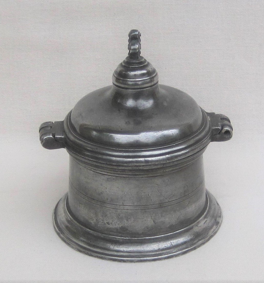 Box With Holy Oils, In Pewter. Toulouse. Late 18th-early 19th Century.-photo-3