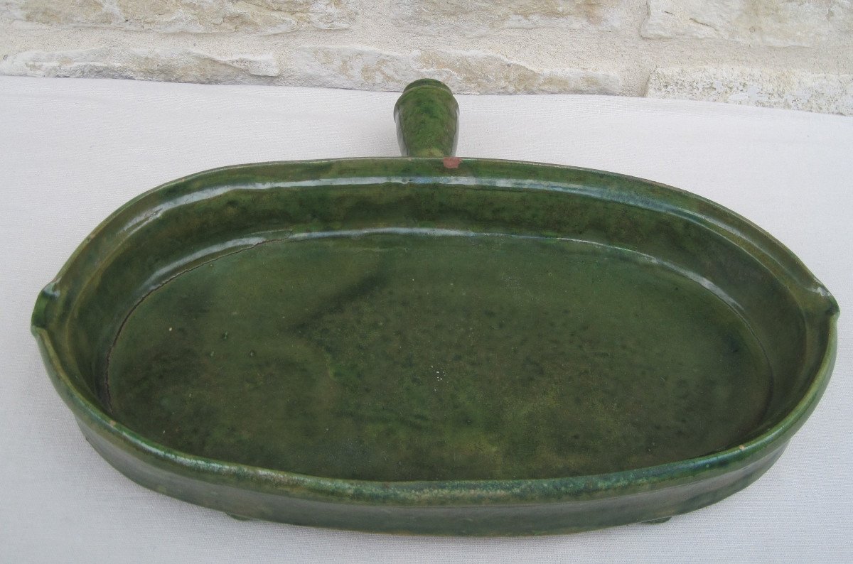 Pottery. Oval Drip Pan With 2 Pouring Sides. 19th Century.-photo-3