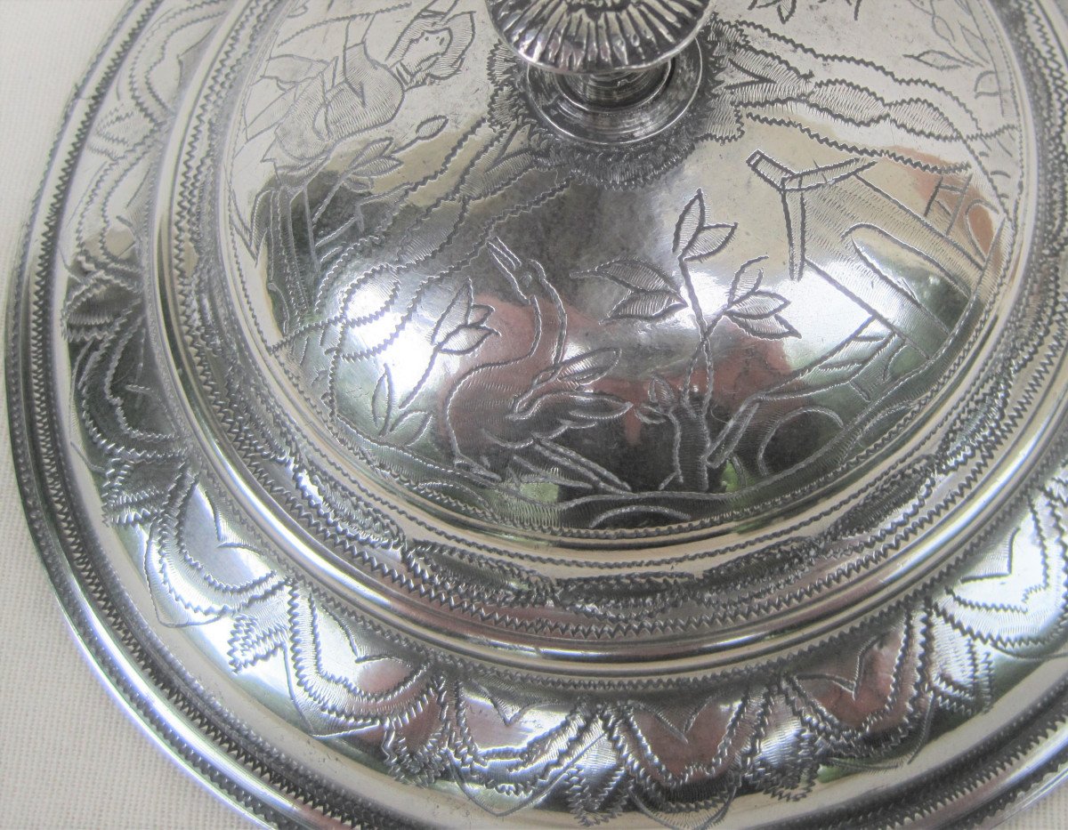 Covered Pewter Bowl. Paris 1735. XVIIIth C.-photo-5