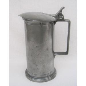 2 L Capacity Measure Of The Decimal Metric System, In Pewter. 1825-1830.