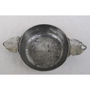 Bowl With Ears, In Pewter. 18th Century.