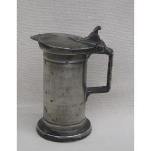 Rare Measurement Of The Metric System Of An Eighth Of A Liter, In Pewter. Early 19th Century.