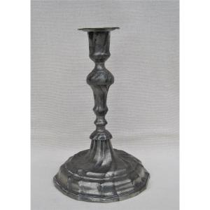 Torch In Pewter. 18th Century.