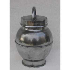 Power, Broth Pot, American Pot, In Pewter. 19th-20th Century.