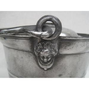 Pewter Dinner Holder. Late 18th-early 19th Century.