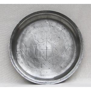 Pewter Tray, With Narrow Wing. Late 18th-early 19th Century.