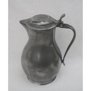 Pewter Pitcher. Valenciennes? 19th Century.