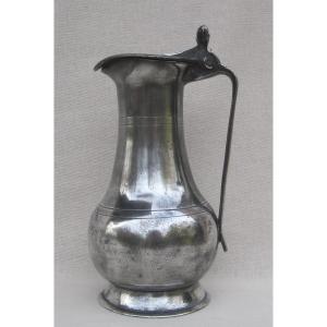 Pewter Pitcher. Guéroult In Falaise. 18th Century.