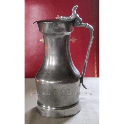 Pewter Pitcher. Mantes. Early Eighteenth Century.