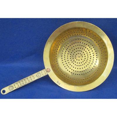 Brass Strainer. Auvergne. 19th Century.