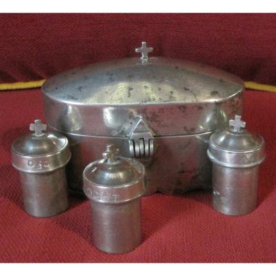 Box For Baptism And Extreme Unction. Pewter Pewter Eighteenth Century