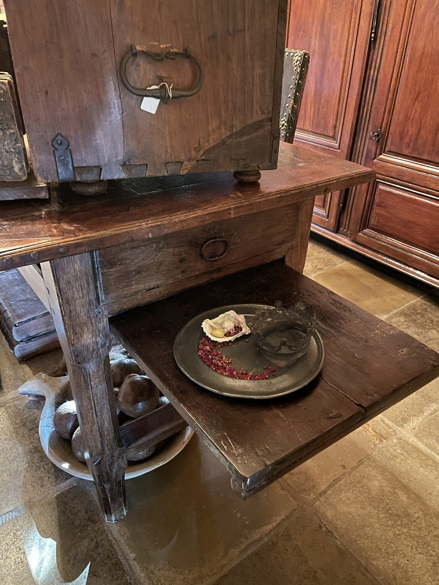 Antique Norman Monastery Table, Antique Oak Dining Table-photo-1