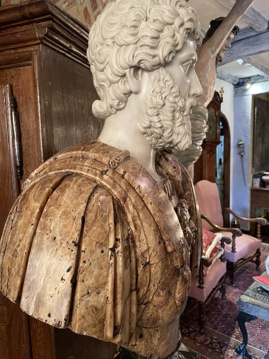 Bustes romains antiques en marbre, statues en marbre -photo-4