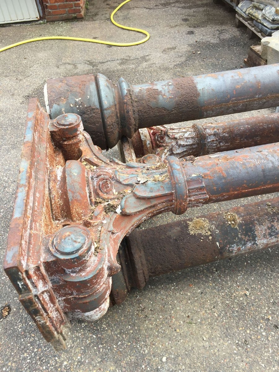 Rare Antique Cast Iron Columns-photo-3