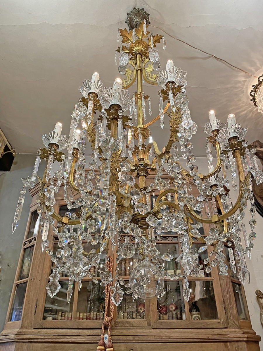 Lustre antique de château 19ième siècle-photo-3