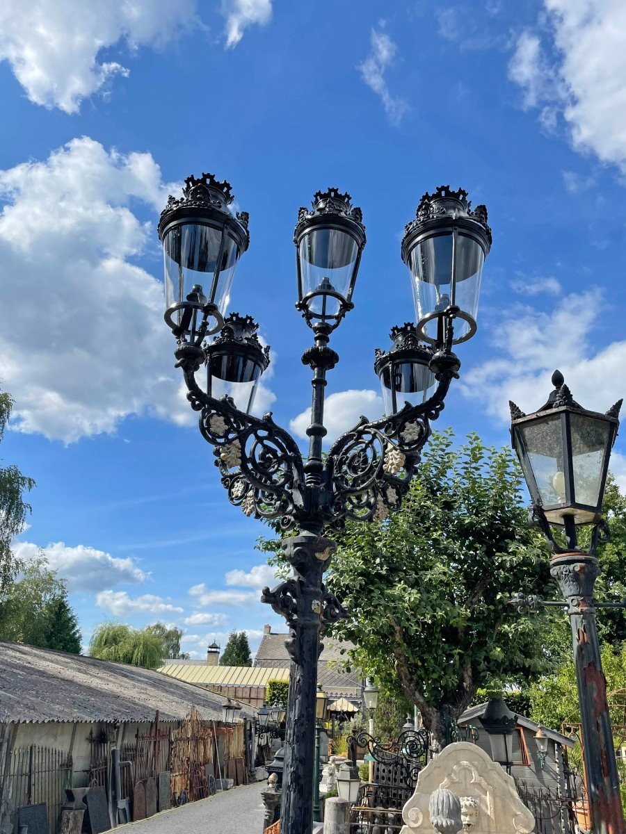 Lanterne antique de Bruxelles avec 5 lampes -photo-2
