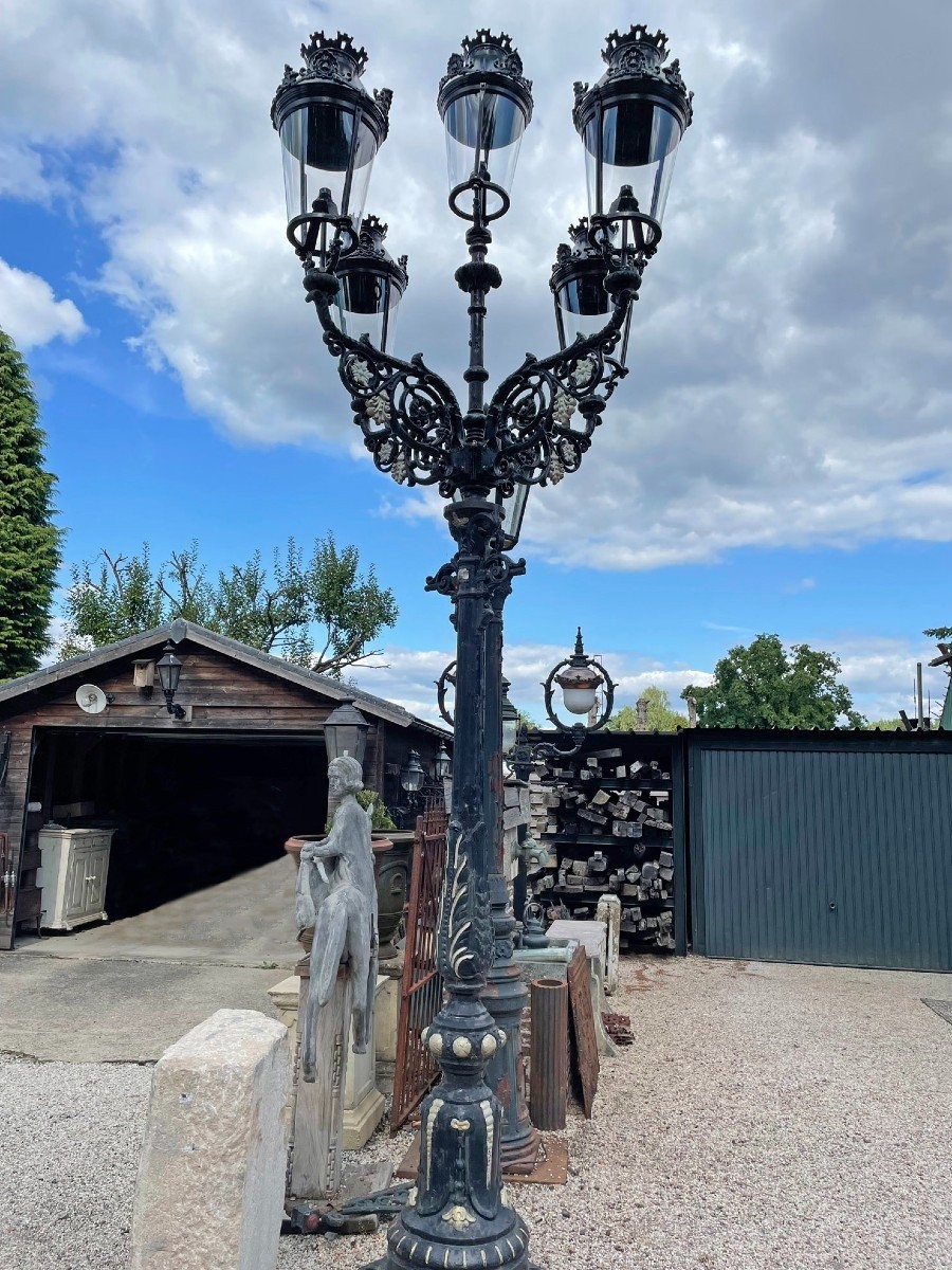 Lanterne antique de Bruxelles avec 5 lampes -photo-4