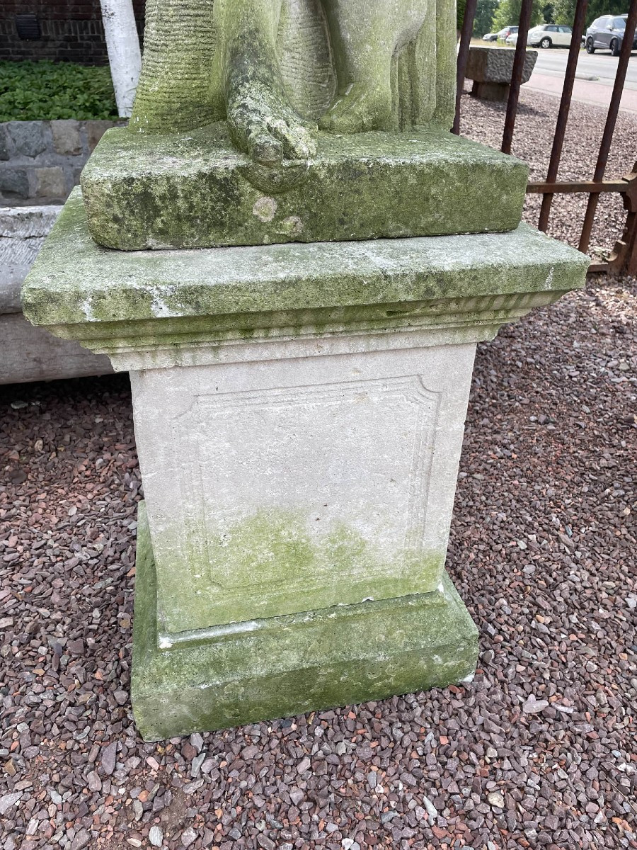 Antique Italian Limestone 4-season Statues-photo-3