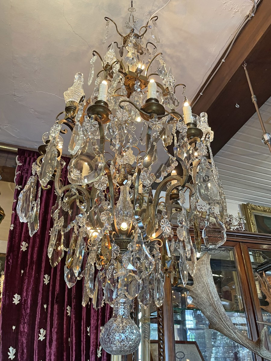 Antique lustre de château français-photo-2