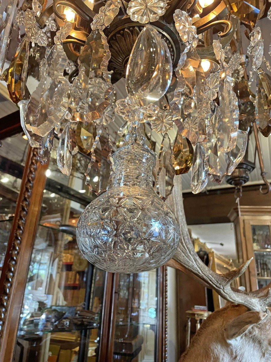 Antique lustre de château français-photo-4
