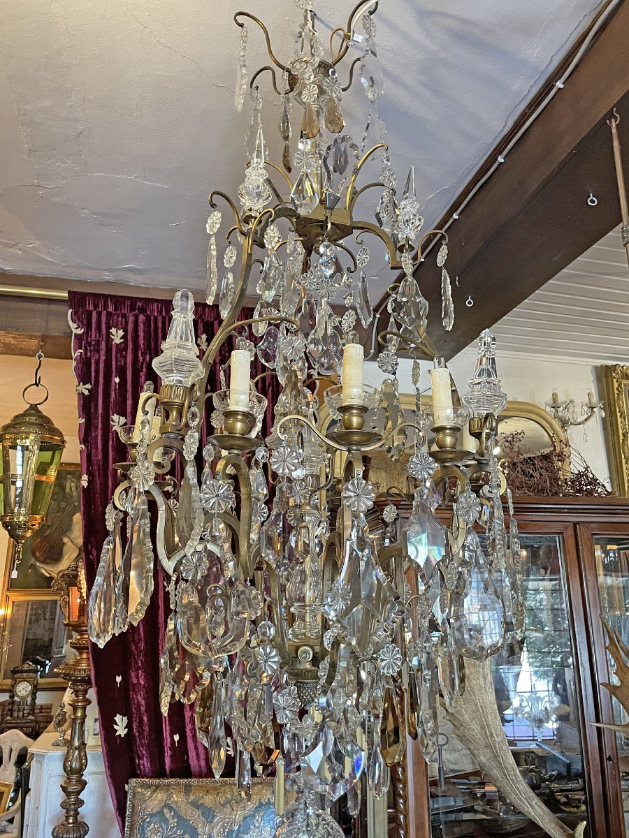 Antique lustre de château français-photo-3