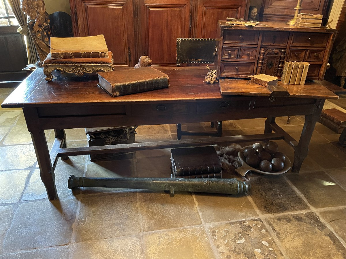 Antique Norman Monastery Table, Antique Oak Dining Table-photo-2