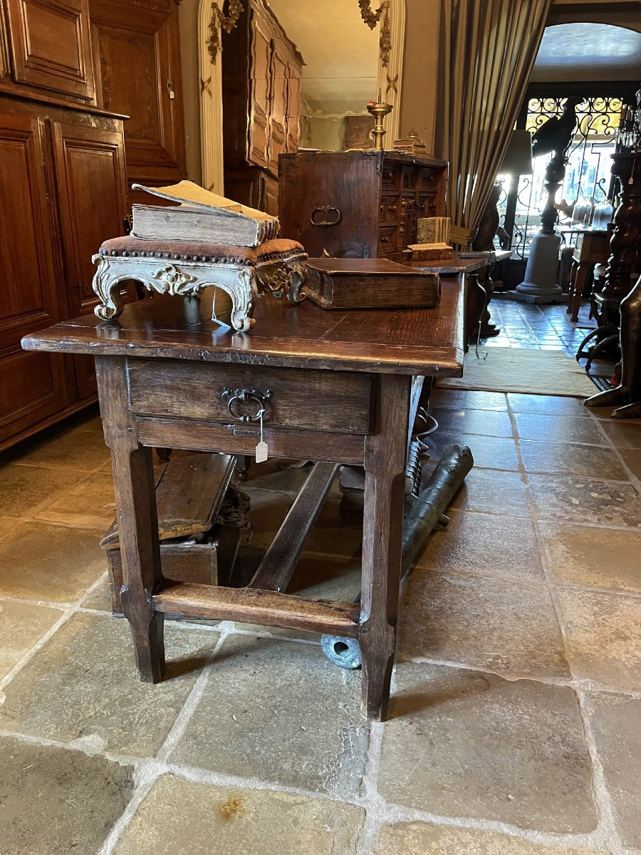 Antique Norman Monastery Table, Antique Oak Dining Table-photo-3