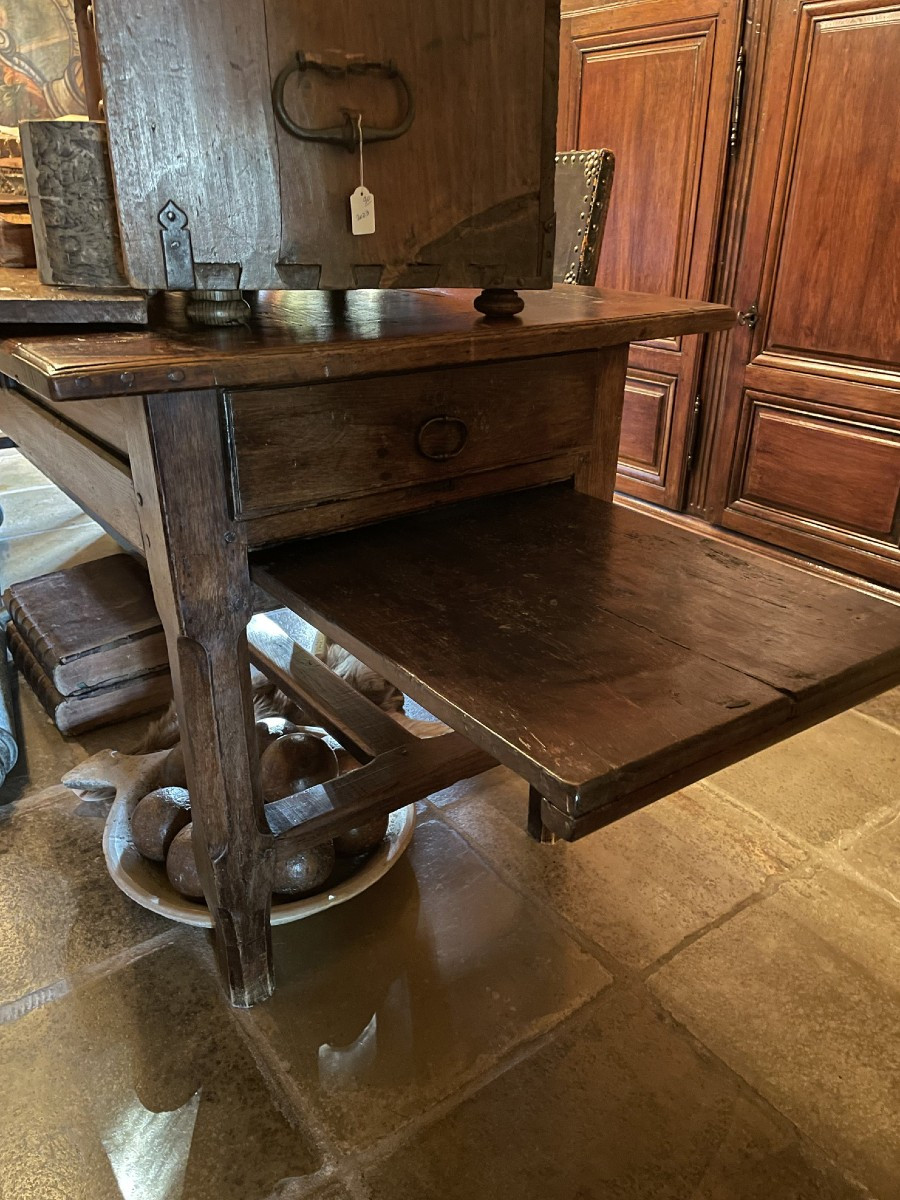 Antique Norman Monastery Table, Antique Oak Dining Table-photo-4