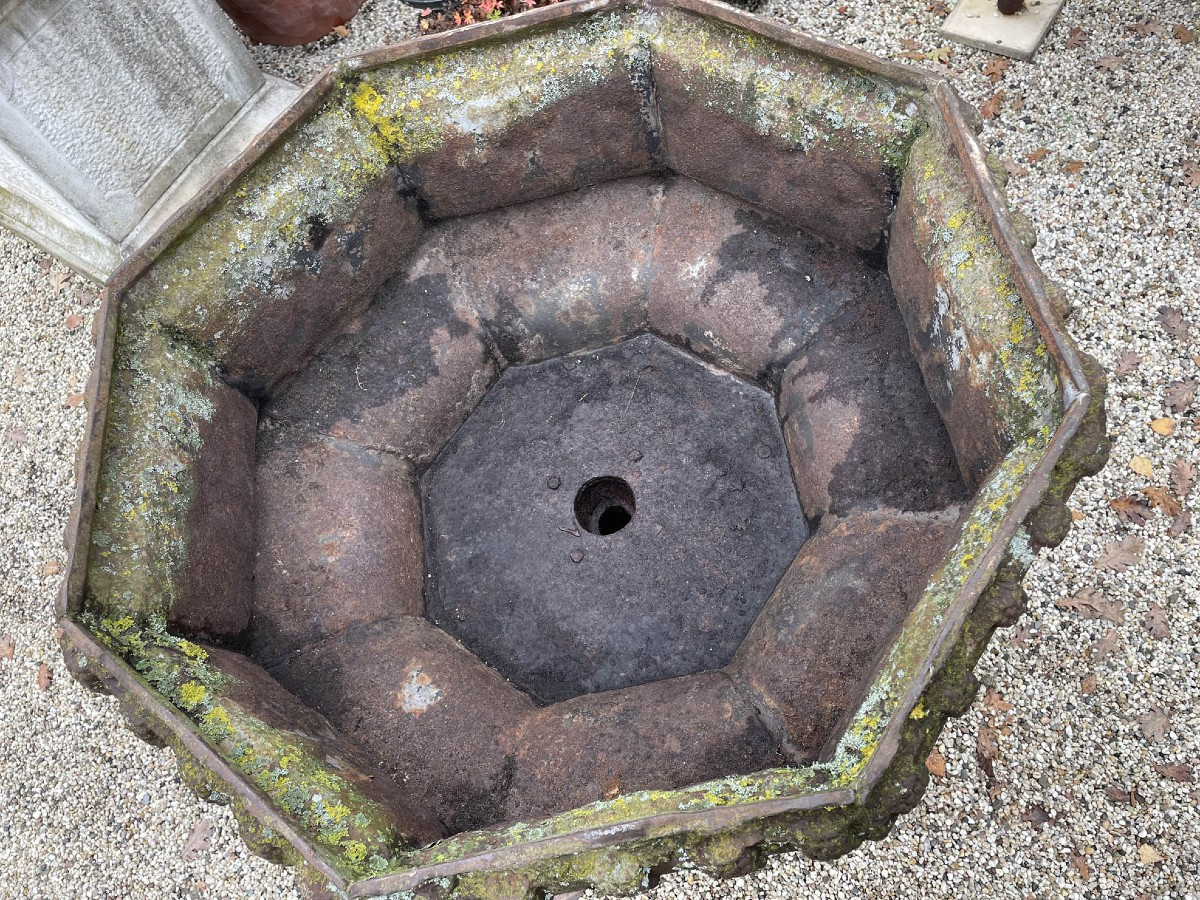 Fonts baptismaux antique en fonte-photo-2