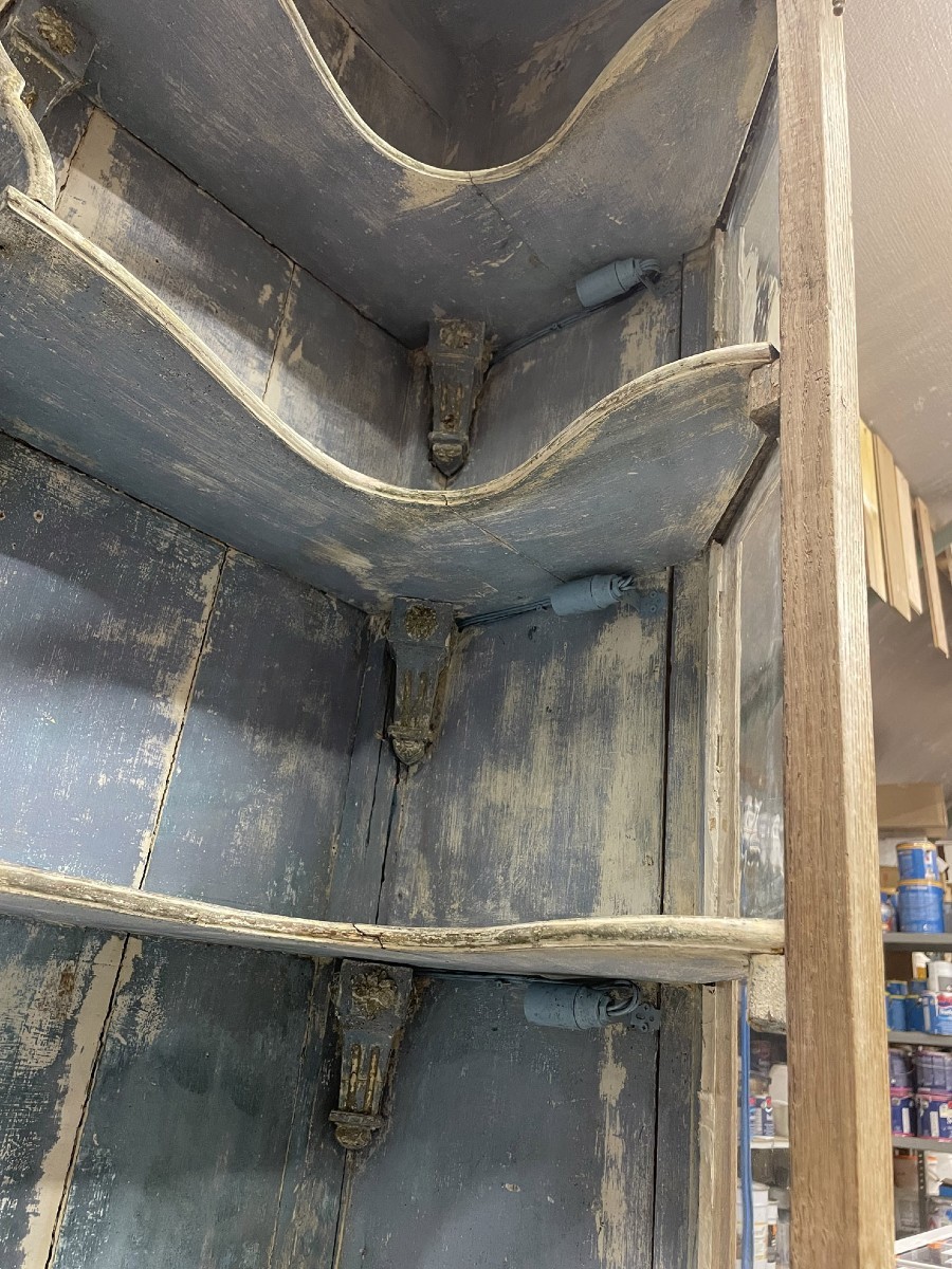 Antique Flemish Oak Display Cabinet-photo-5