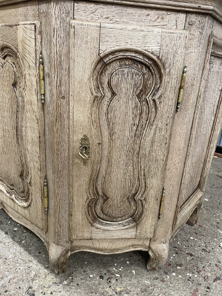 Antique Flemish Oak Display Cabinet-photo-7