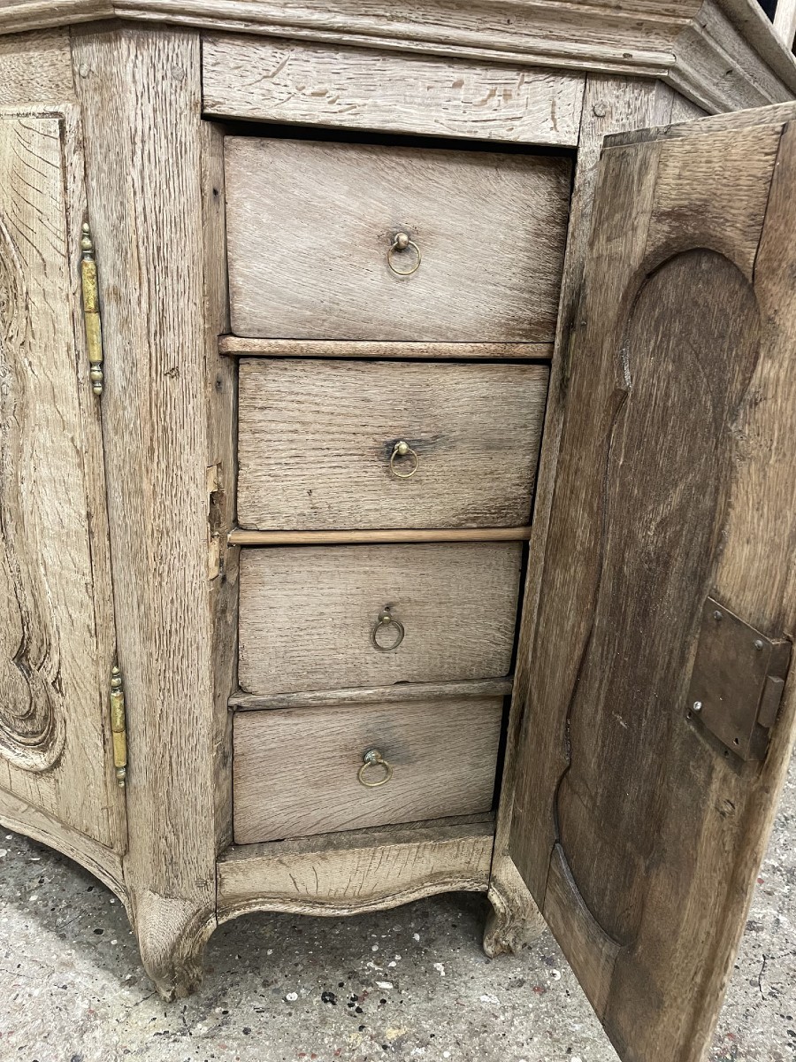 Antique Flemish Oak Display Cabinet-photo-8