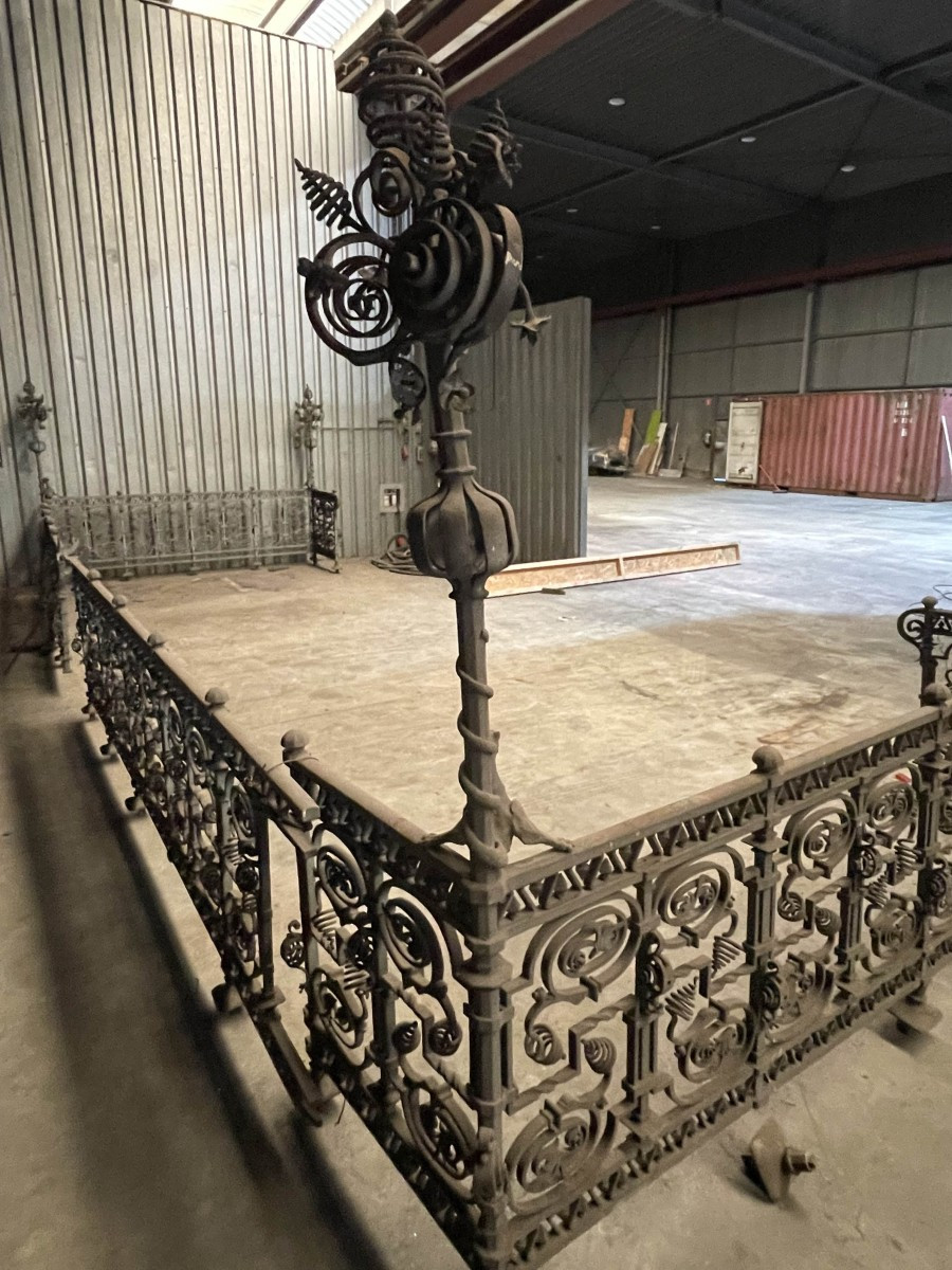 Antique Gothic Wrought-iron Balcony Railing, 20 Running Meters-photo-2