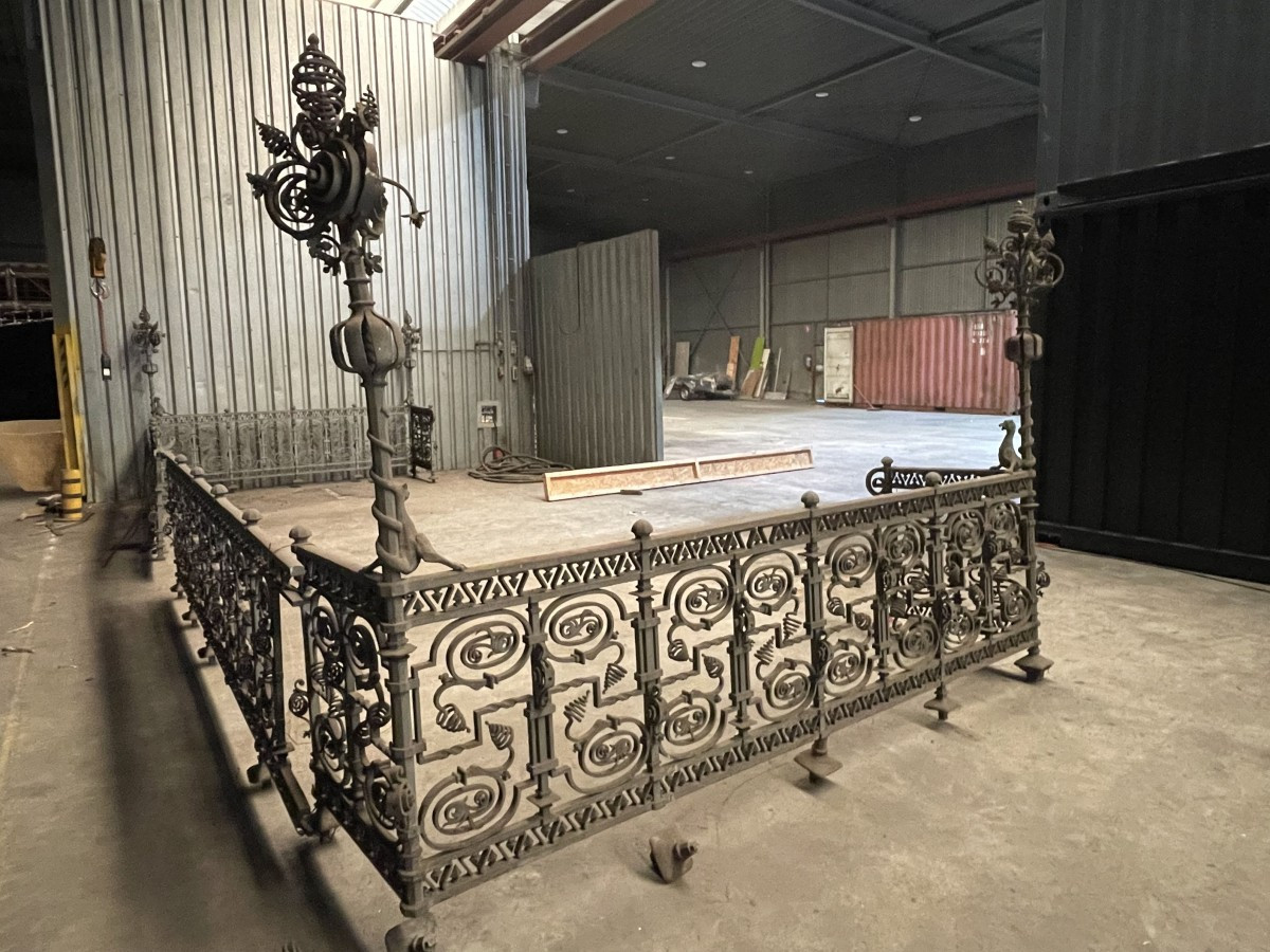 Antique Gothic Wrought-iron Balcony Railing, 20 Running Meters