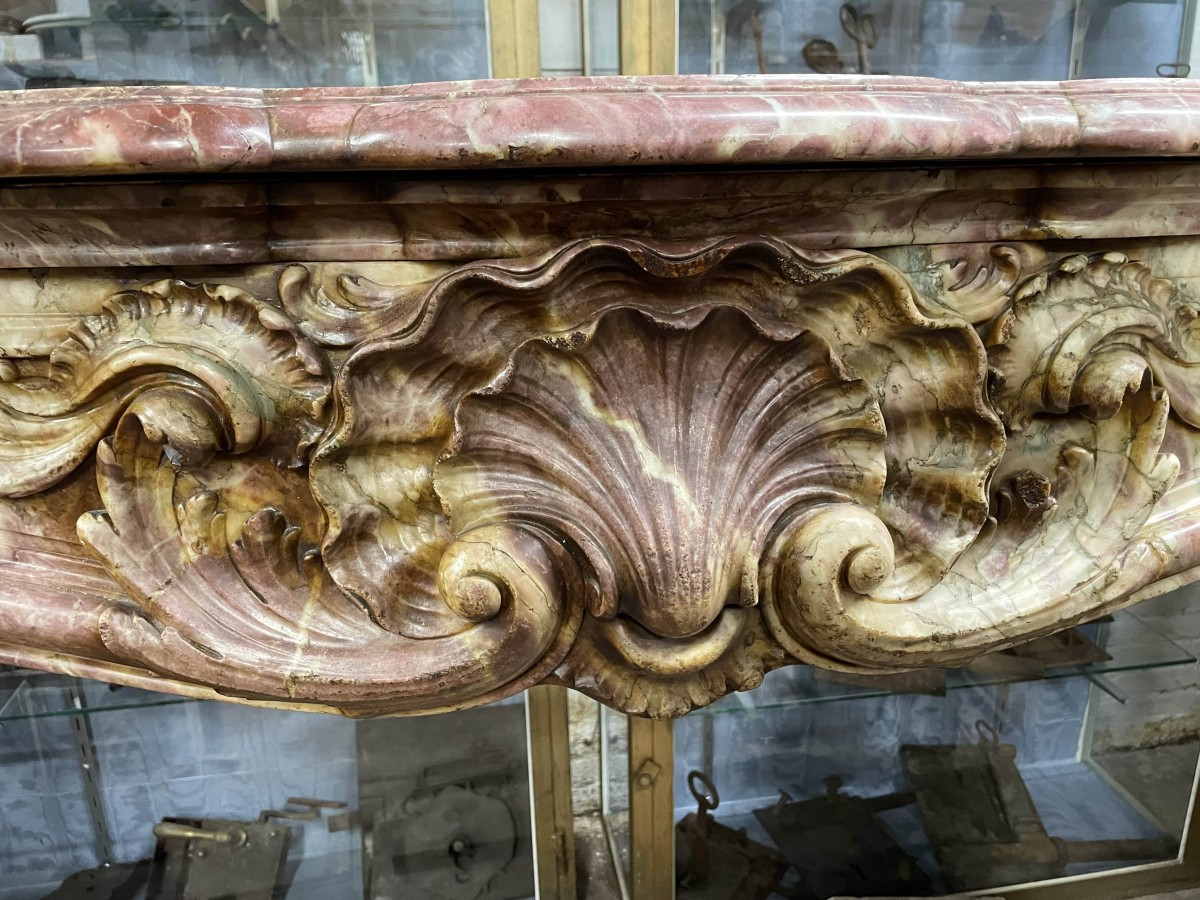 Antique Fireplace In Saint-rémy Marble-photo-2