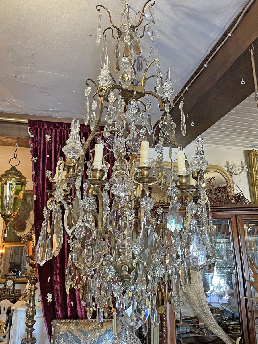 Antique lustre de château français-photo-3