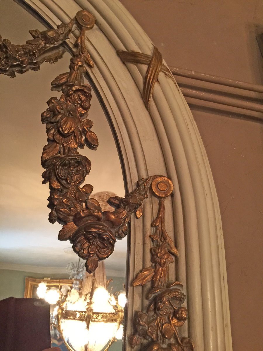 Antique Mirror, Antique Wall Mirror 19th Century-photo-3