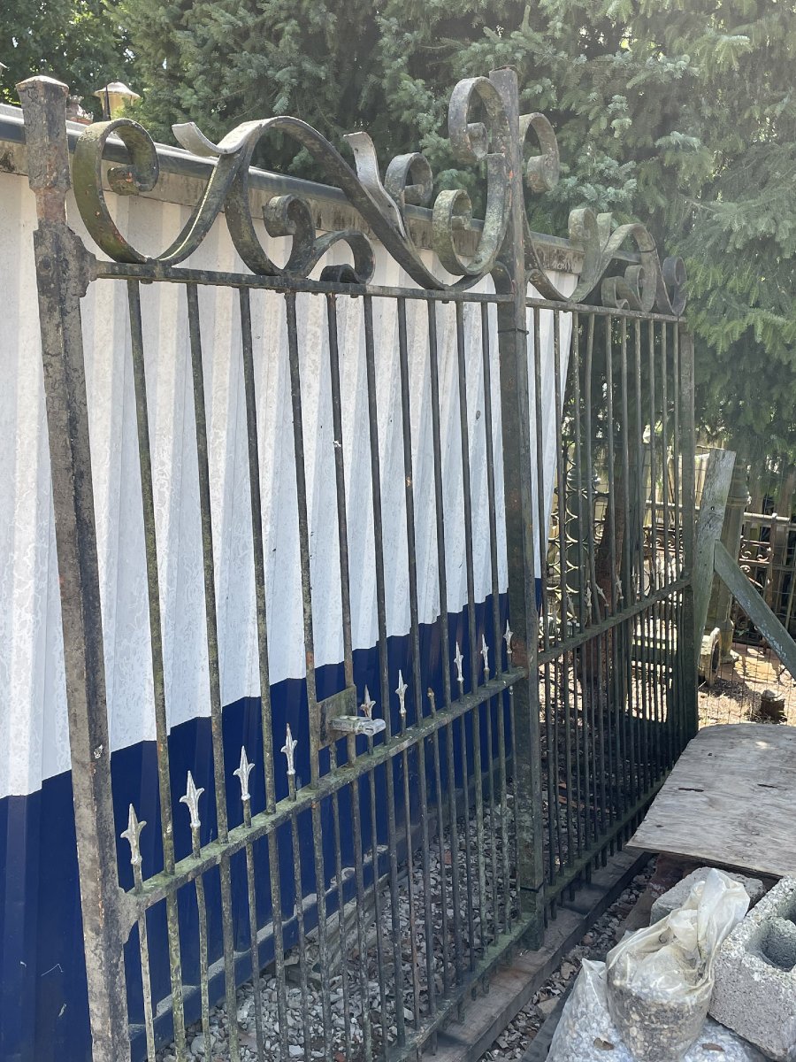 Porte de jardin antique, porte de château antique en fer forgé-photo-1