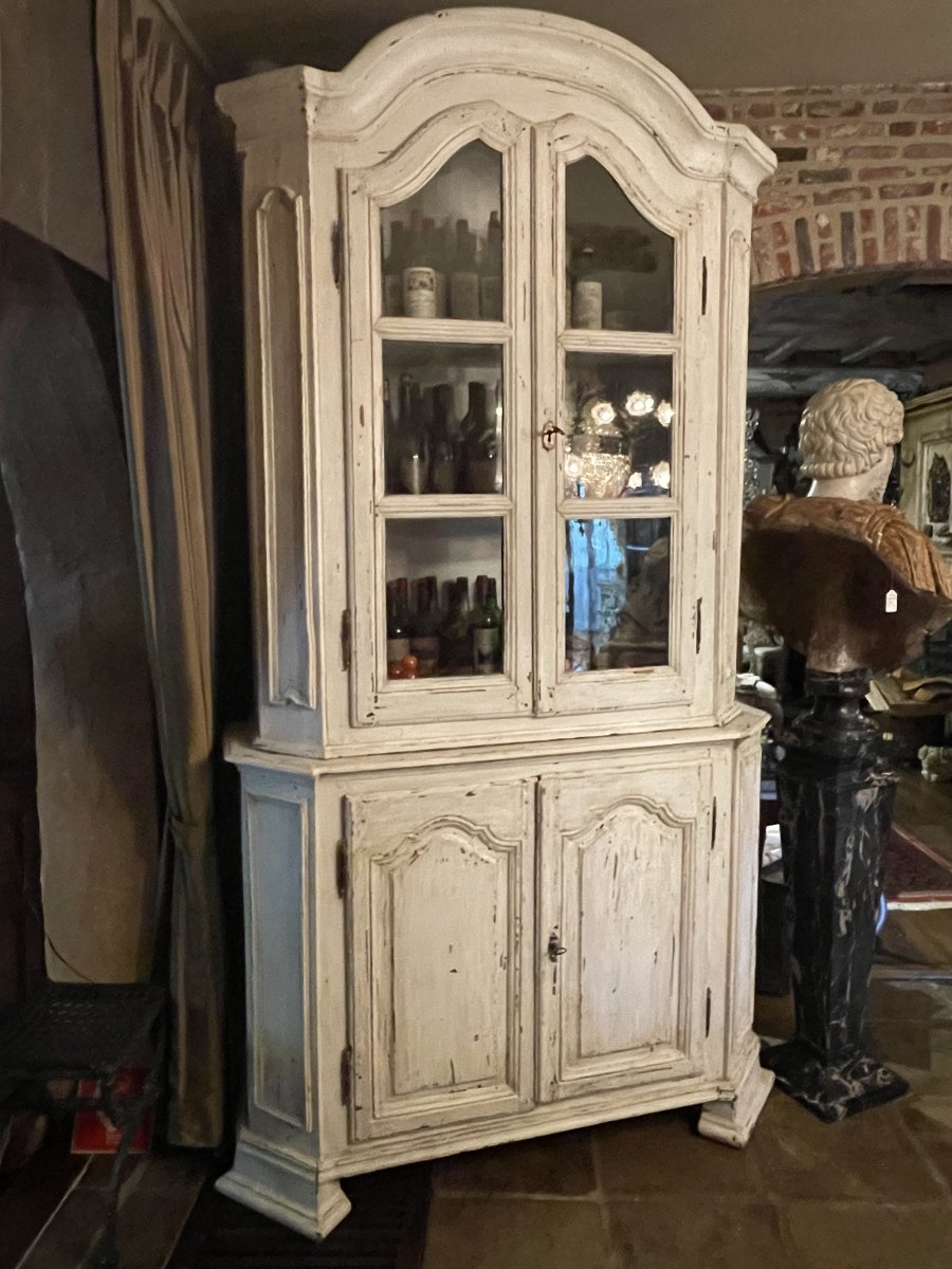 Antique Flemish Pitch Pine Display Cabinet-photo-2