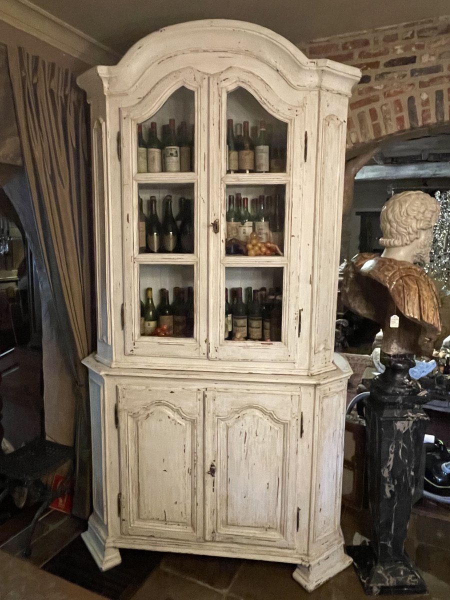 Antique Flemish Pitch Pine Display Cabinet-photo-3