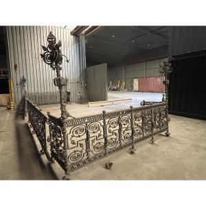 Balustrade de balcon en fer forgé de style gothique antiques, 20 mètres courants