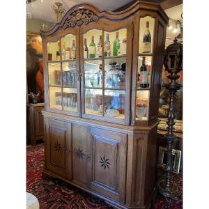 Armoire antique, vitrine antique en chêne hollandais